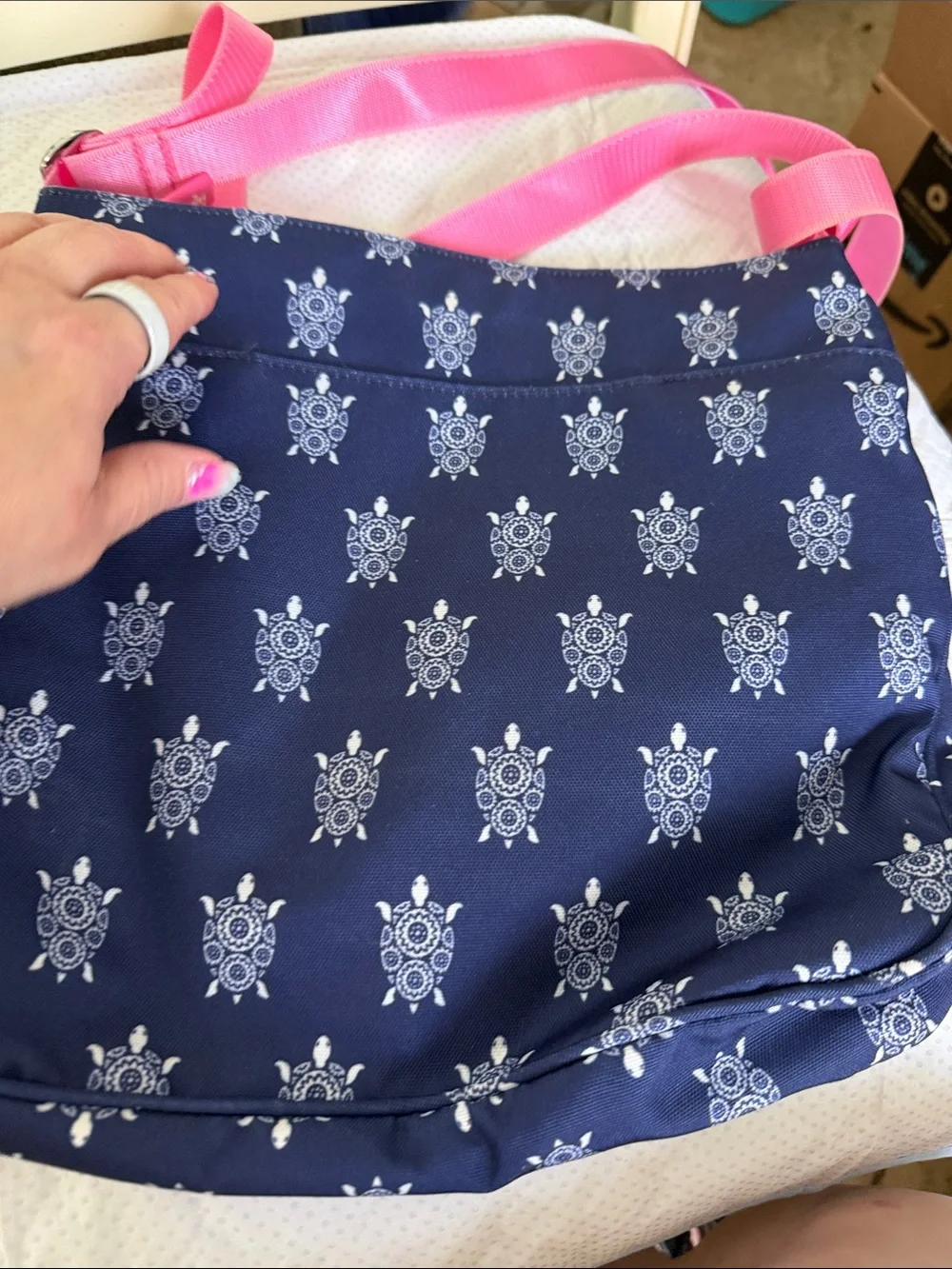 Vera Bradley navy shoulder